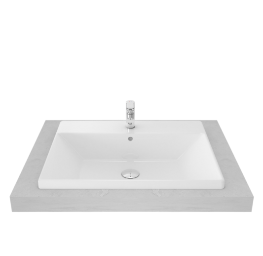 TOTO white self-rimming lavatory with one tap hole