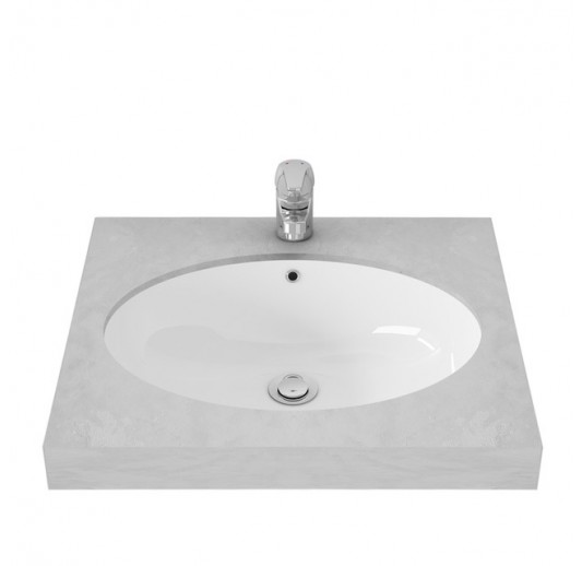 White under counter lavatory 500 × 350 mm
