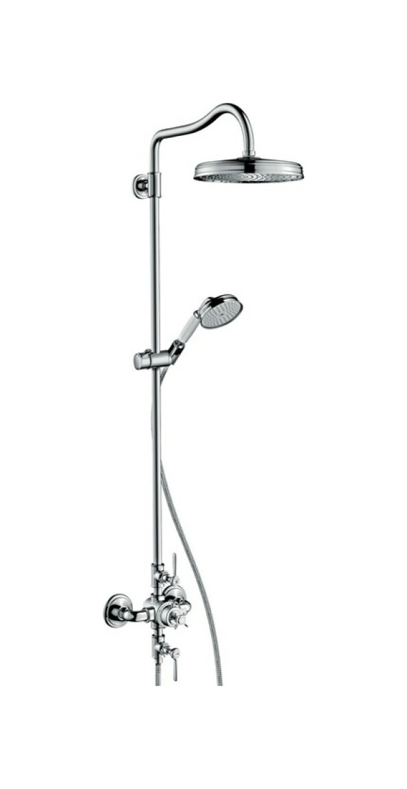 AXOR Montreux chrome showerpipe with thermostat and 240 mm overhead shower